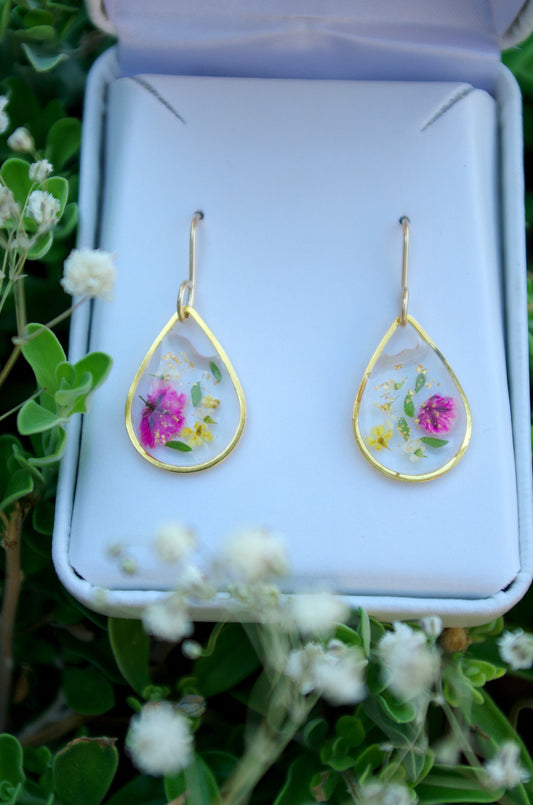 Colorful flower earrings