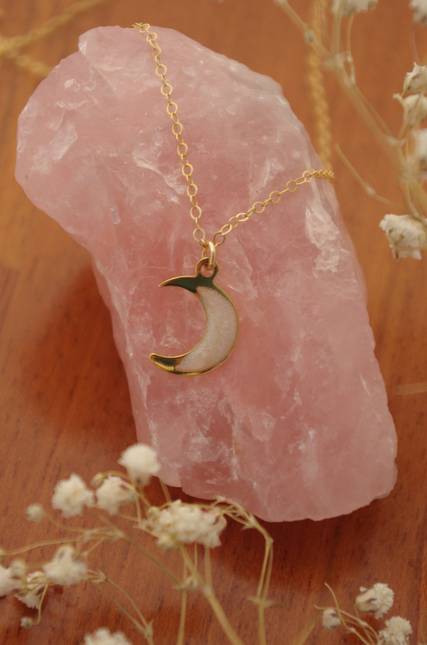 Crescent Moon Necklace, 14K Gold Filled