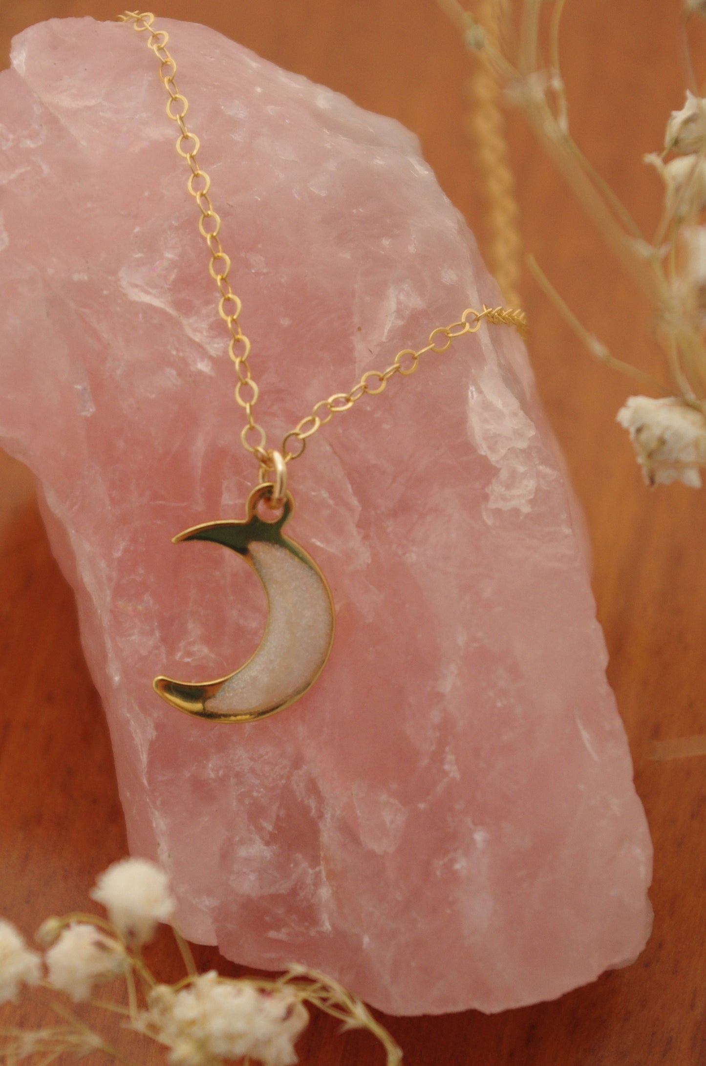 Crescent Moon Necklace, 14K Gold Filled