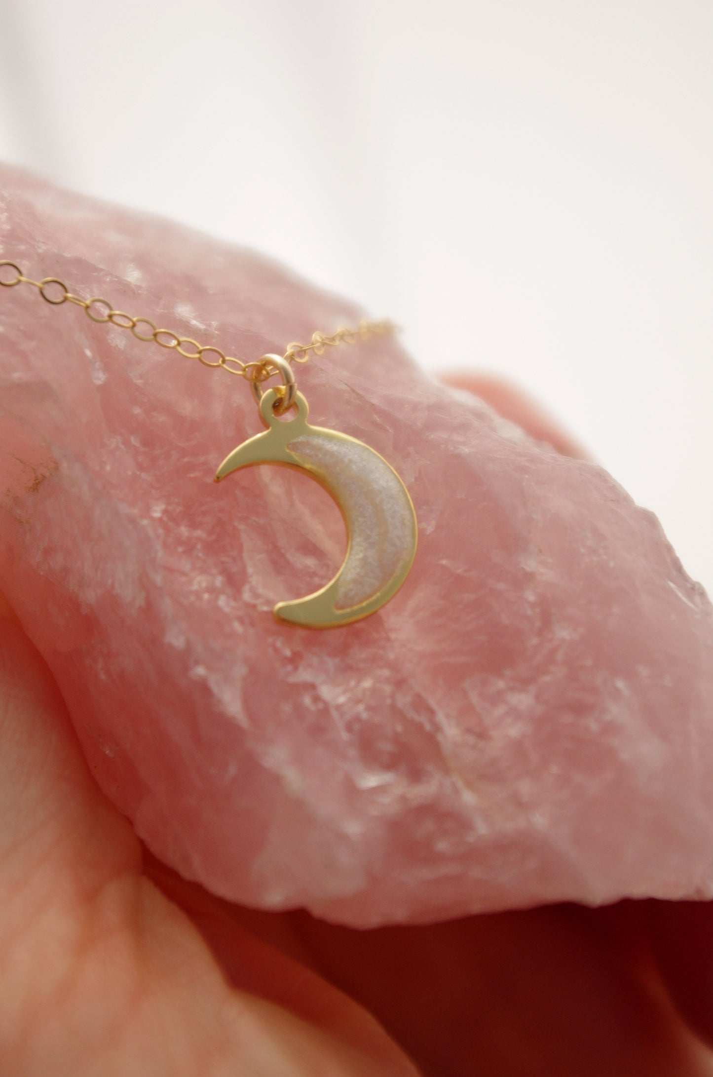 Crescent Moon Necklace, 14K Gold Filled