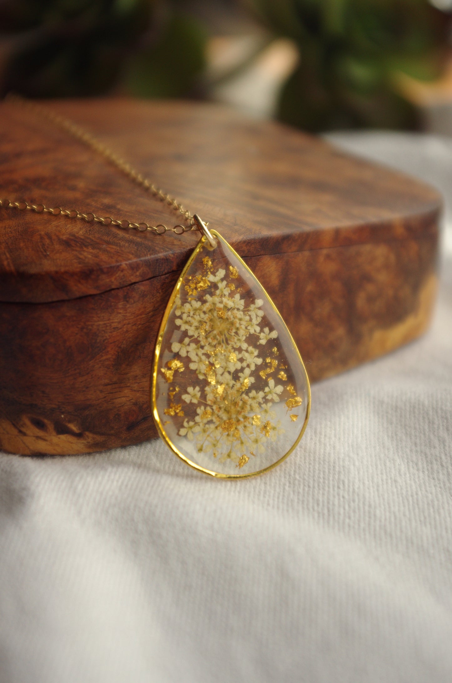 Queen's Ann Lace - Teardrop Necklace