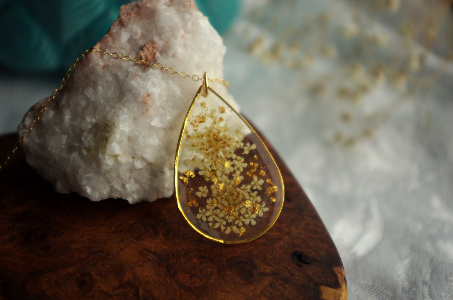 Queen's Ann Lace - Teardrop Necklace