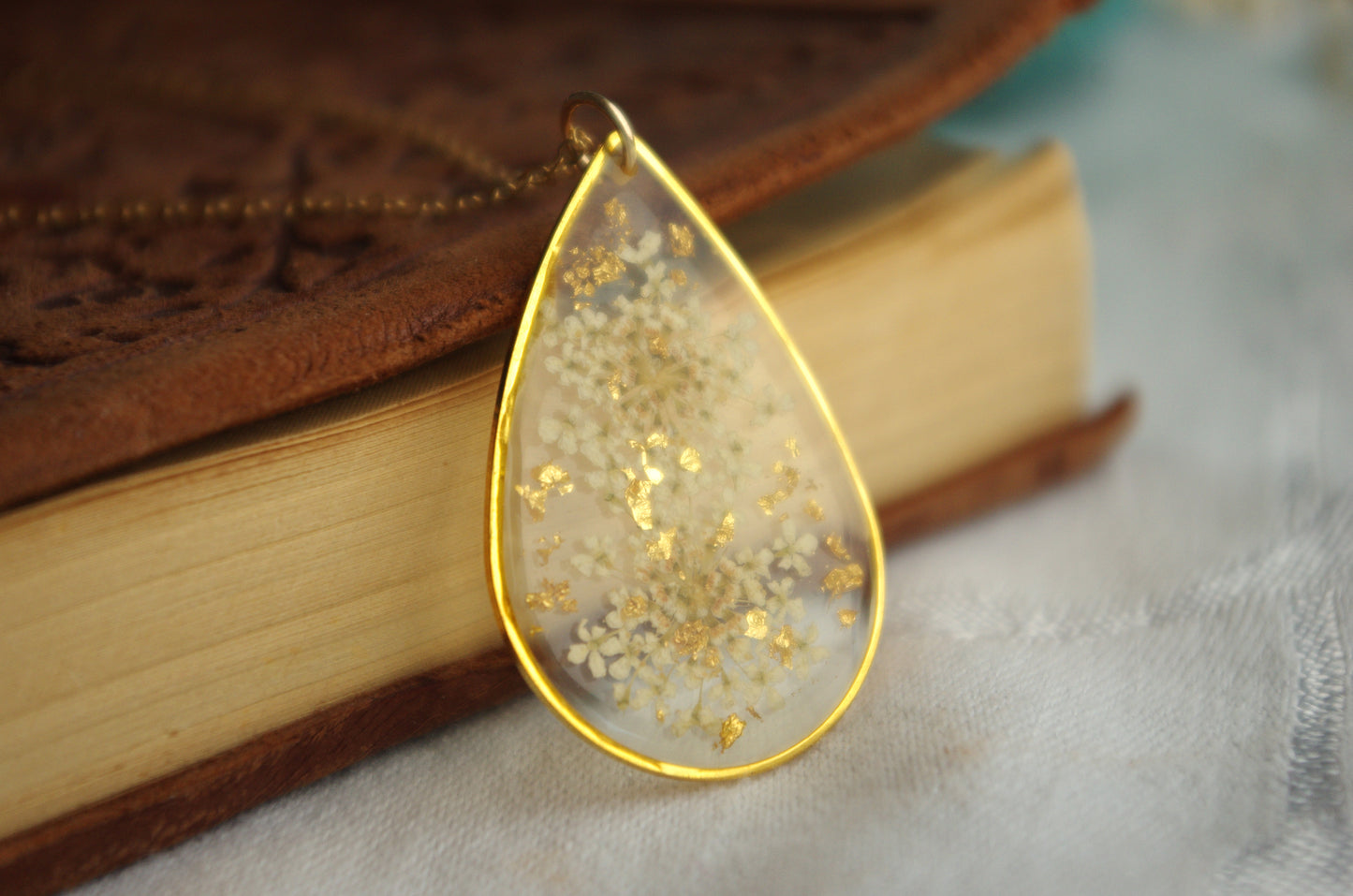 Queen's Ann Lace - Teardrop Necklace