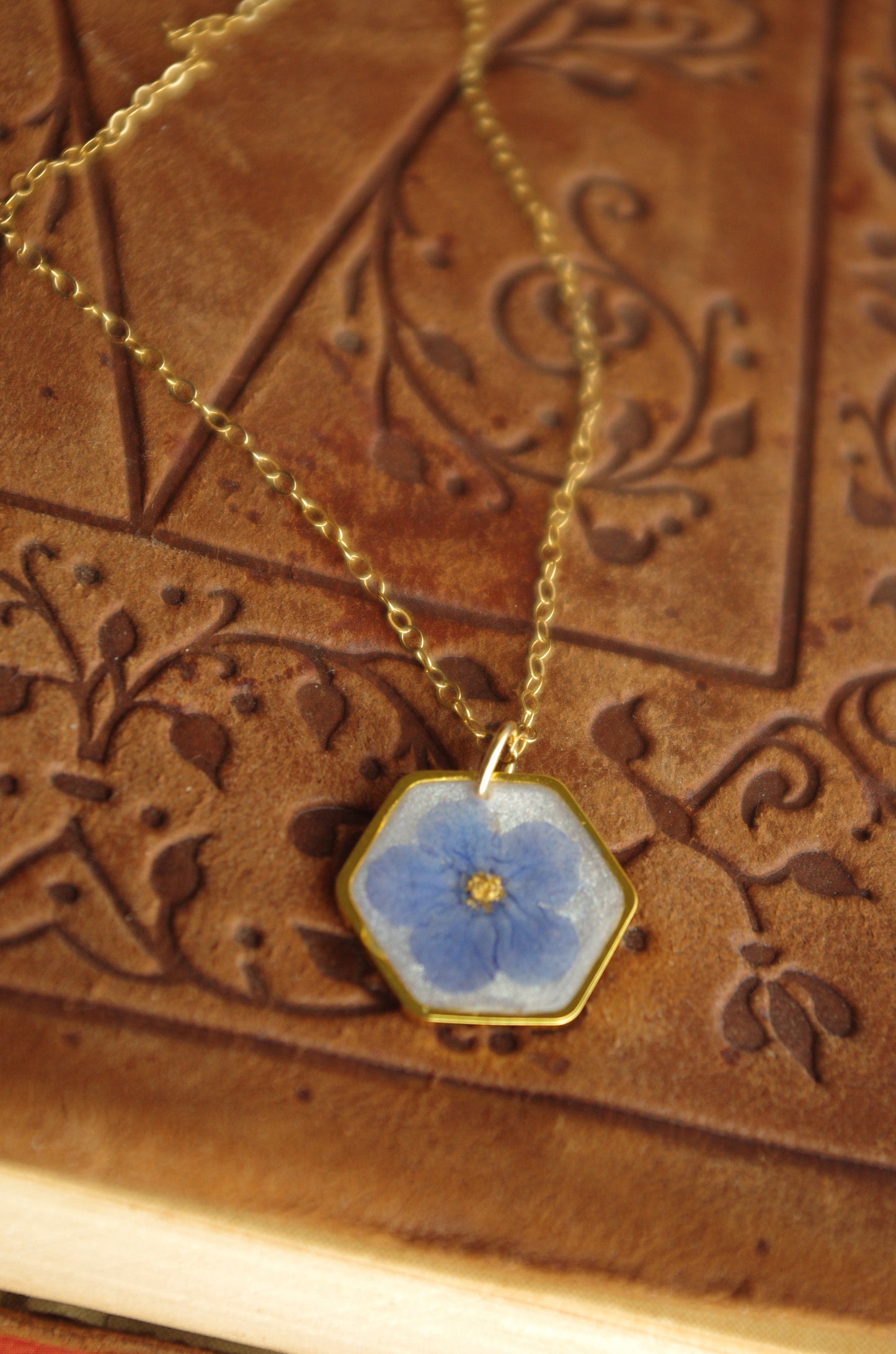 Forget Me Not Necklace - Pressed Flower Jewelry