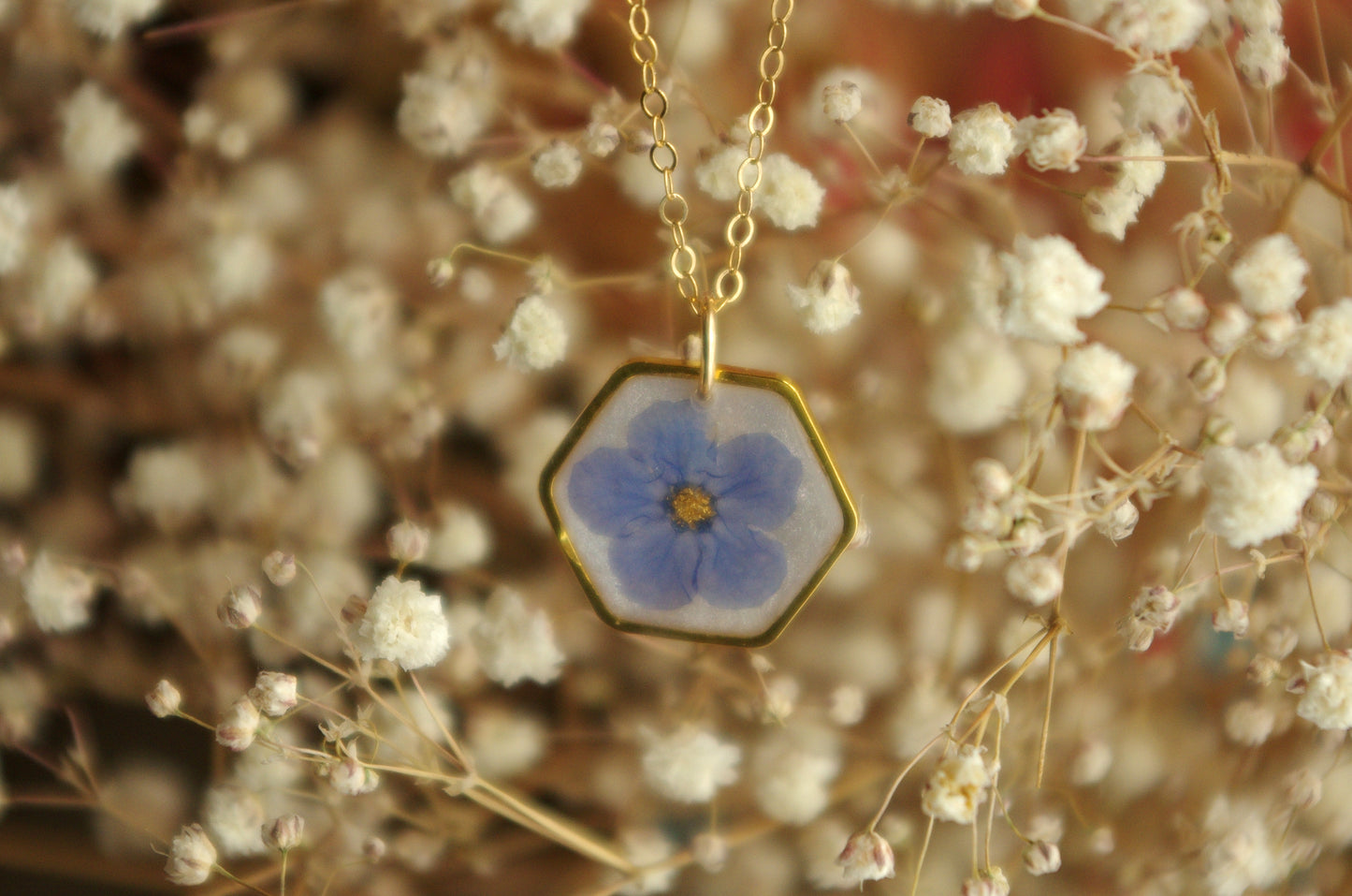 Forget Me Not Necklace - Pressed Flower Jewelry